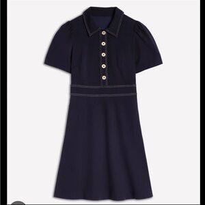 Boden Navy Polo Dress with Contrast Stitching